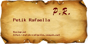 Petik Rafaella névjegykártya